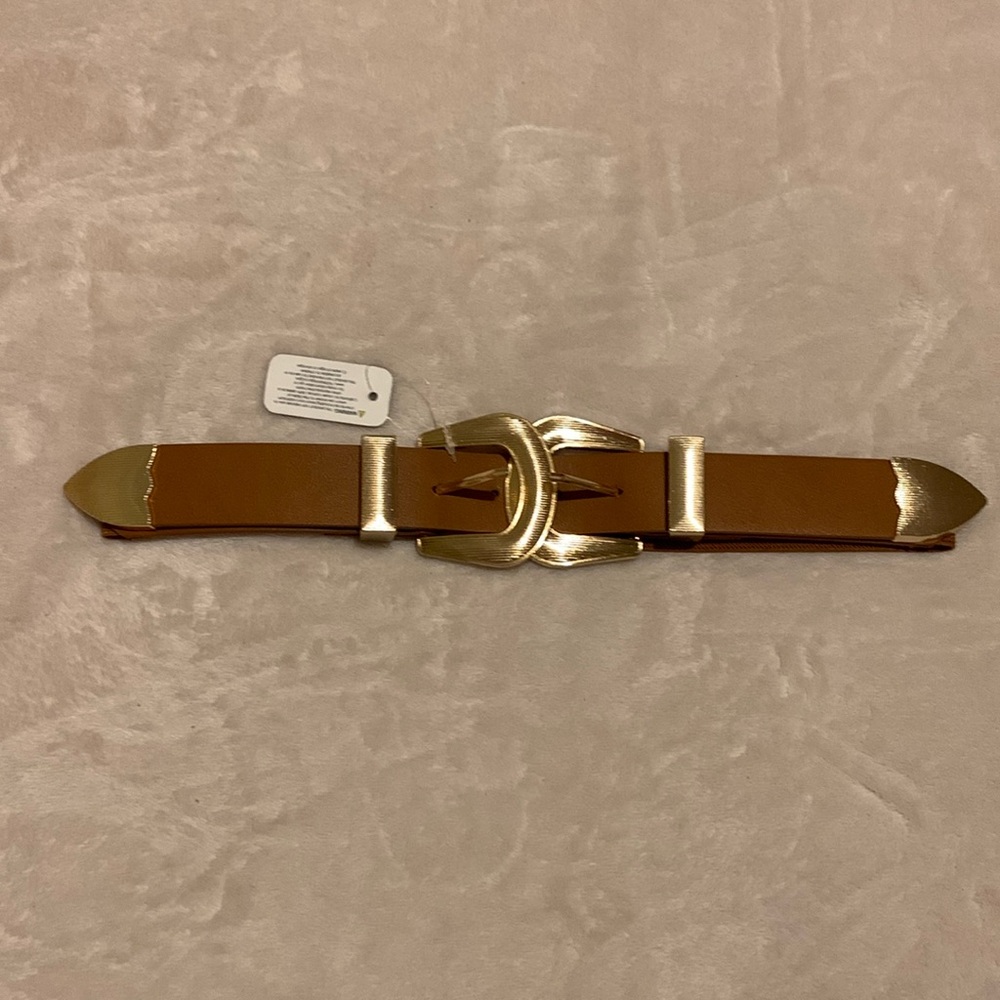 Women’s brown and gold belt